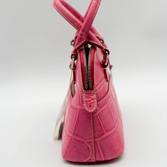 NWT Doony & Bourke Rare Hot Pink Exclusive Exotic Croc Small Cross Body Bag - Picture 3 of 7